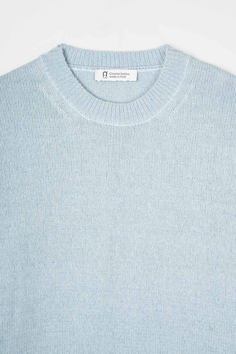 Maglia Donna Cashmere Rigenerato Edda Azzurro