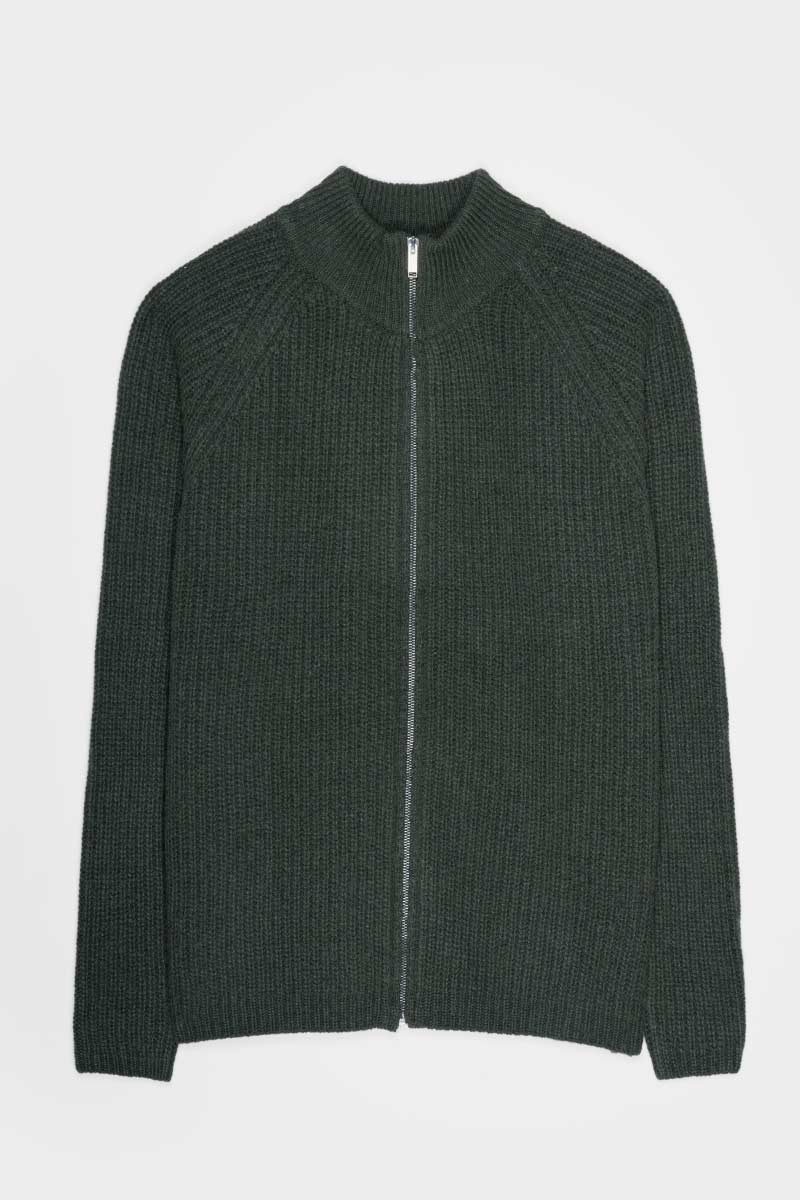 Verde Foresta | Cardigan Uomo Cashmere Rigenerato Ippolito