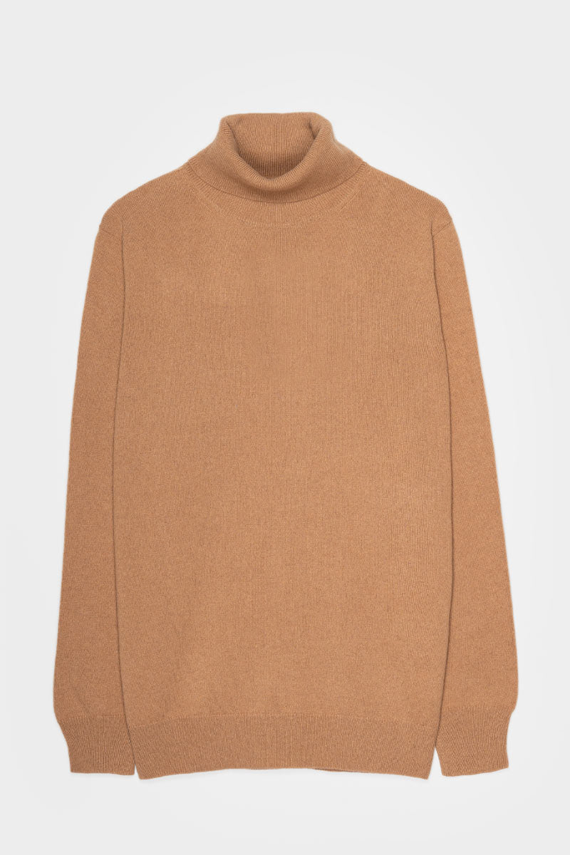 Maglia ciclista uomo cashmere collo alto beige