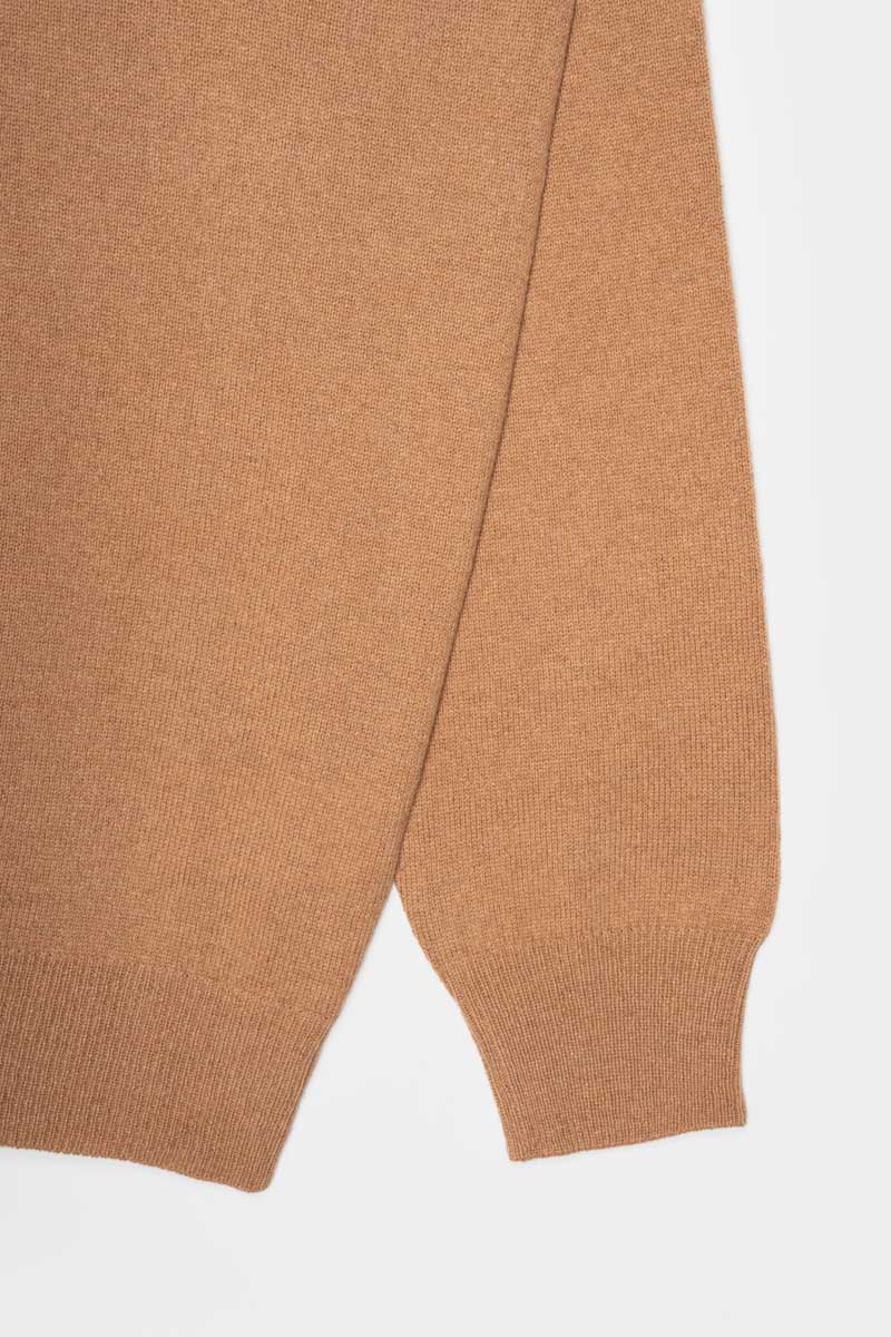 Maglia ciclista uomo cashmere collo alto beige