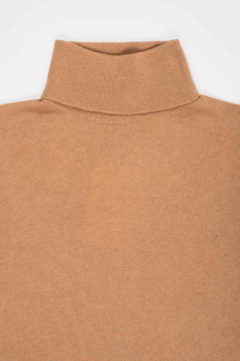 Maglia ciclista uomo cashmere collo alto beige