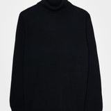 Maglia ciclista uomo cashmere collo alto nero