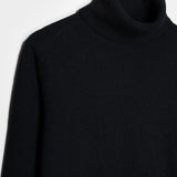 Maglia ciclista uomo cashmere collo alto nero