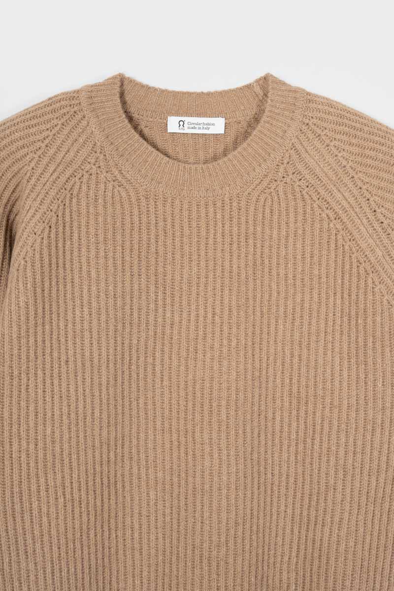 Maglione Uomo Cashmere Rigenerato a Coste Sante - Rifò Lab Moda circolare made in Italy 
