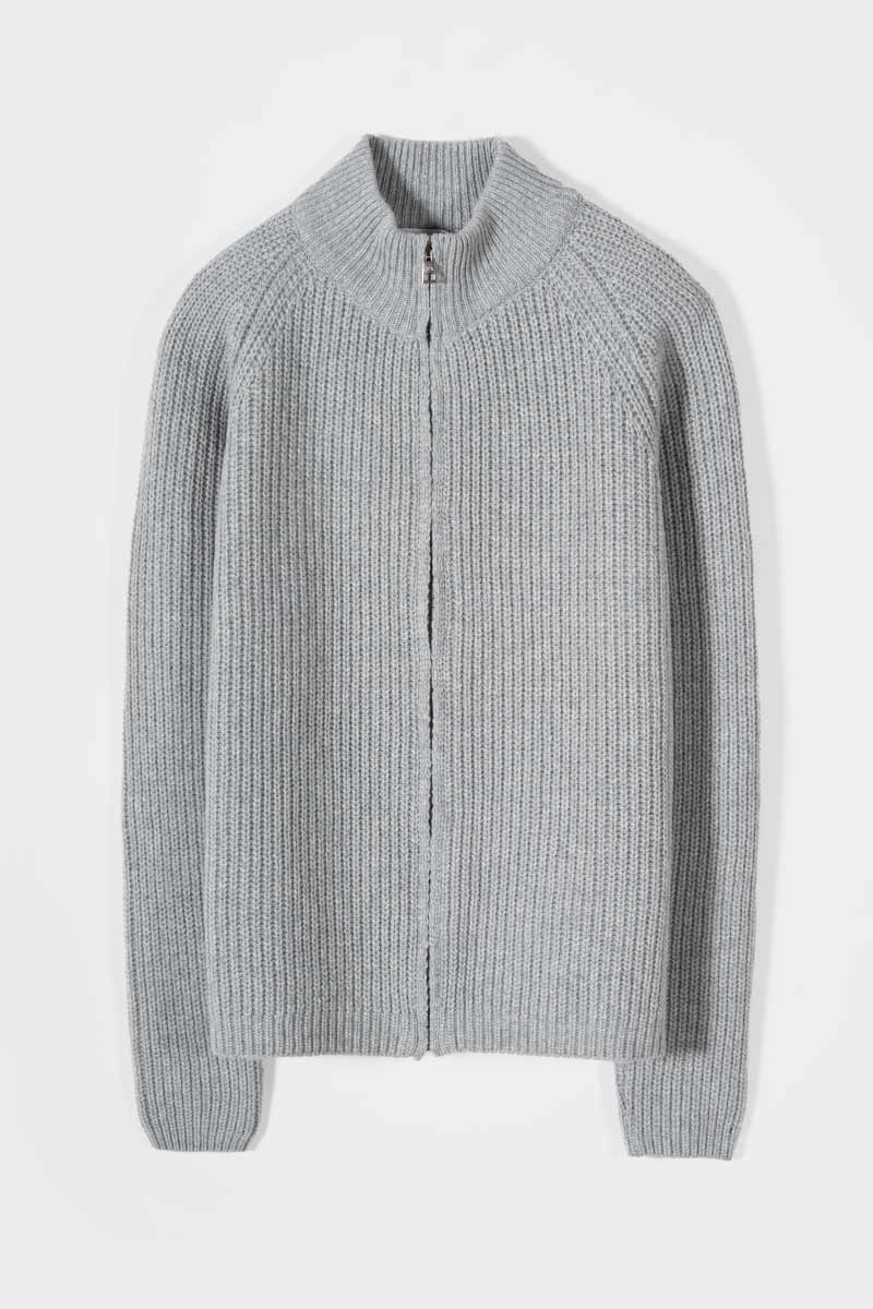Cardigan con Zip Uomo Lana Rigenerata Vito - Rifò Lab Moda circolare made in Italy