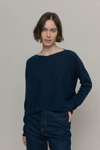 Maglia Scollo a Barca Donna Cashmere Silvia Blu - Rifò