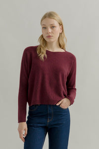 Maglia Scollo a Barca Donna Cashmere Silvia Rosso - Rifò