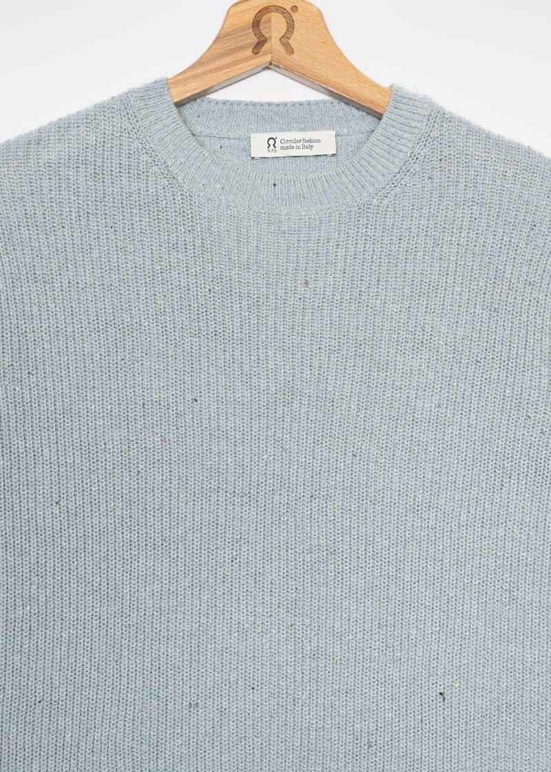 Azzurro Mediterraneo | Maglia Uomo Cotone Jeans Rigenerato Vittorio