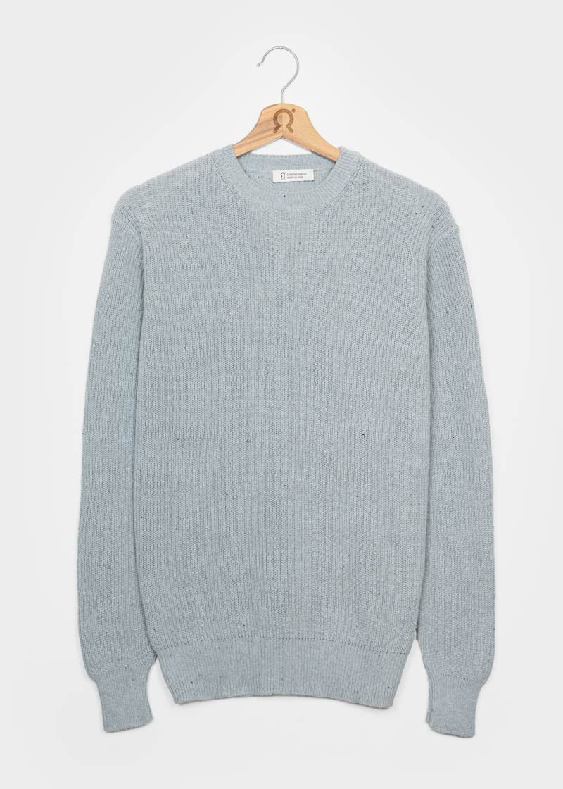 Azzurro Mediterraneo | Maglia Uomo Cotone Jeans Rigenerato Vittorio