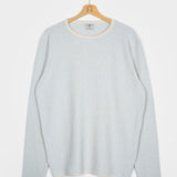 Bianco Burro + Azzurro Boy | Maglia Uomo Cotone Rigenerato Noa