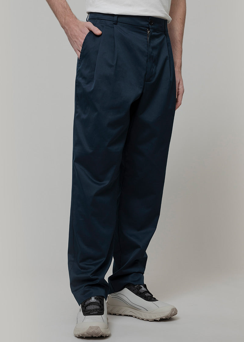Pantaloni Chino Uomo Cotone Dead Stock Blu Mauro  - Rifò Lab Moda circolare made in Italy