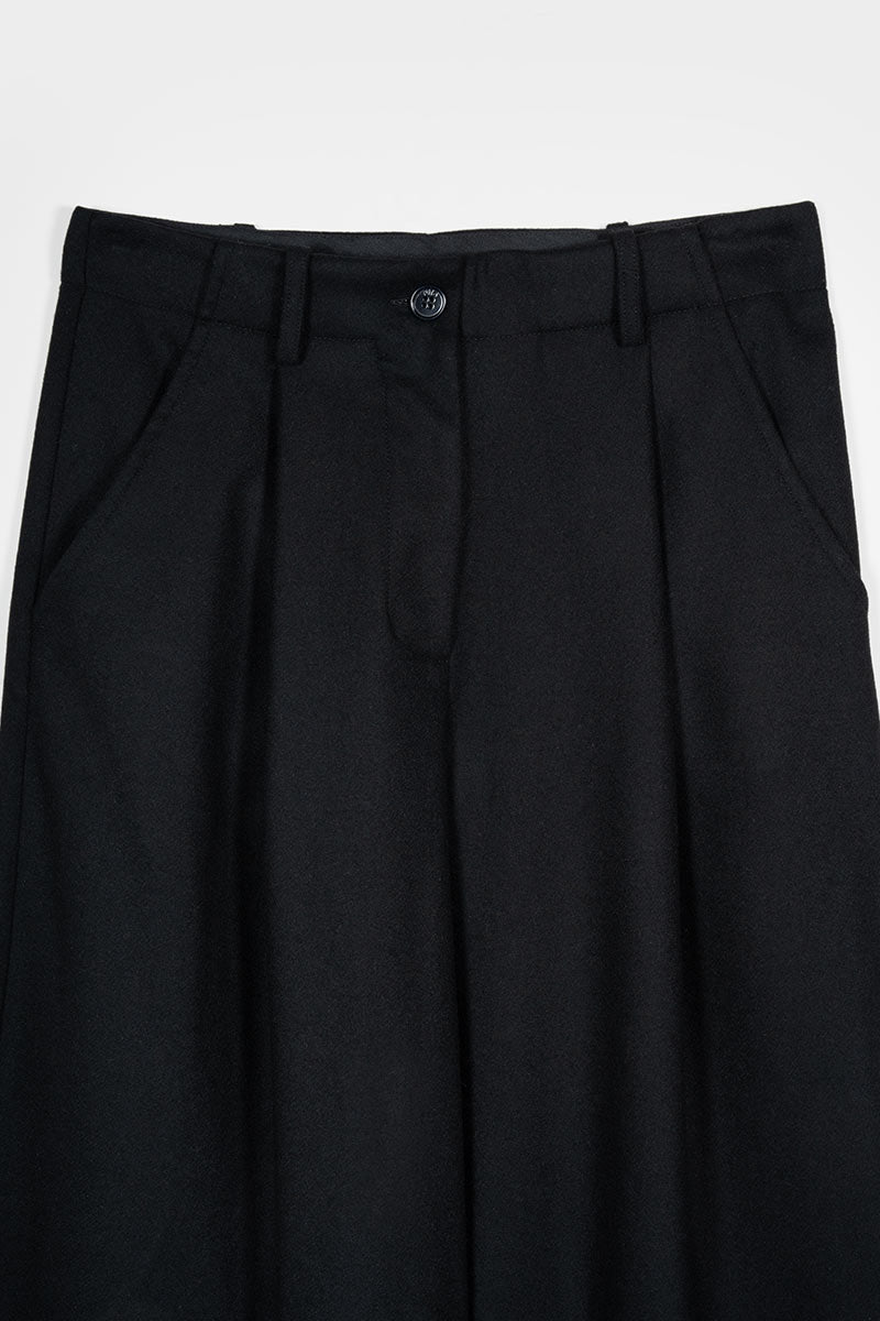 Pantaloni Palazzo Larghi Donna in Lana Neri Emanuela - Rifò Lab Moda circolare made in Italy