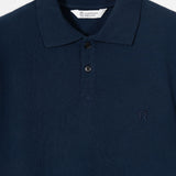Maglietta Polo Uomo Maniche Corte Cotone Blu Luigi - Rifò