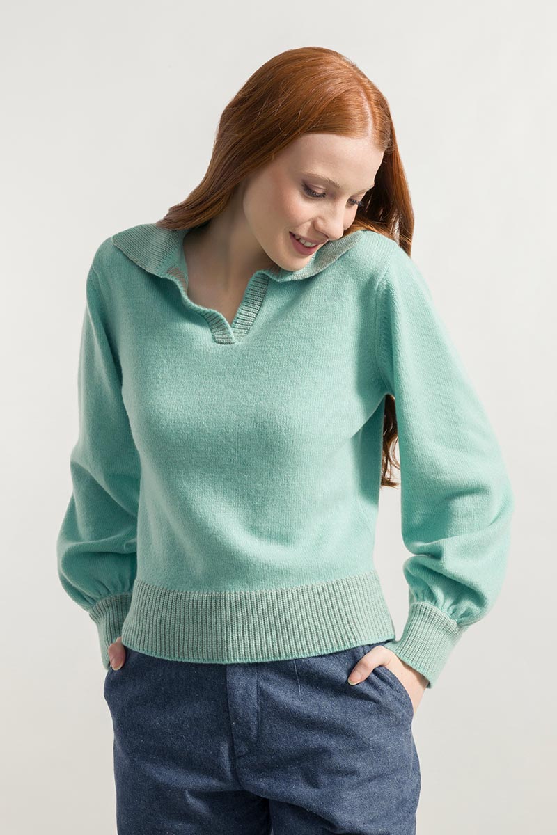 Verde Menta | Maglia Donna Cashmere Rigenerata Chiara