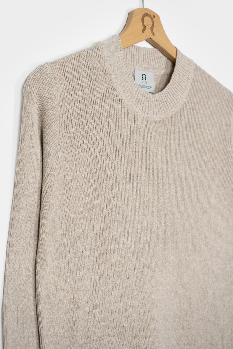 Beige Avena | Maglia Donna Cotone Rigenerato Audrey