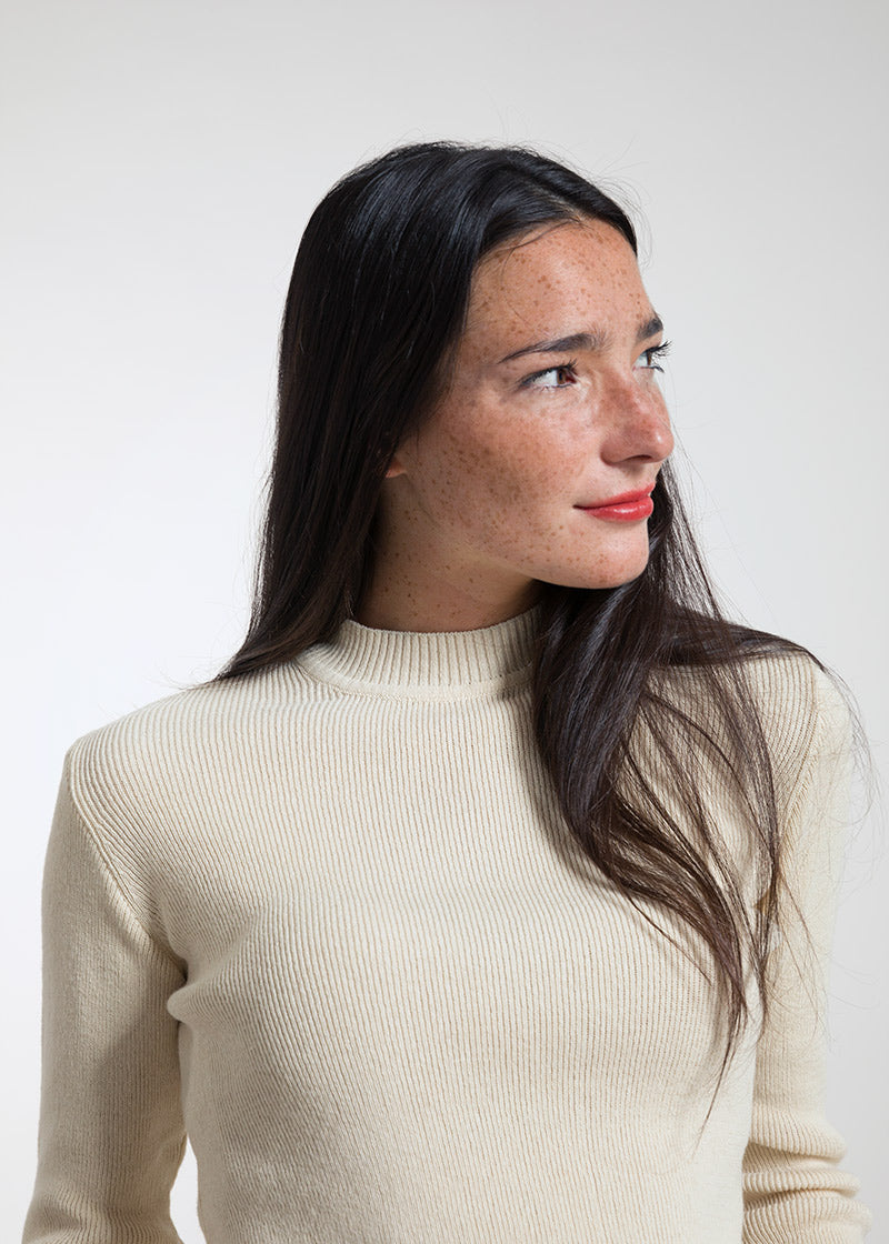 Bianco Burro | Maglia Donna Cotone Rigenerato Audrey