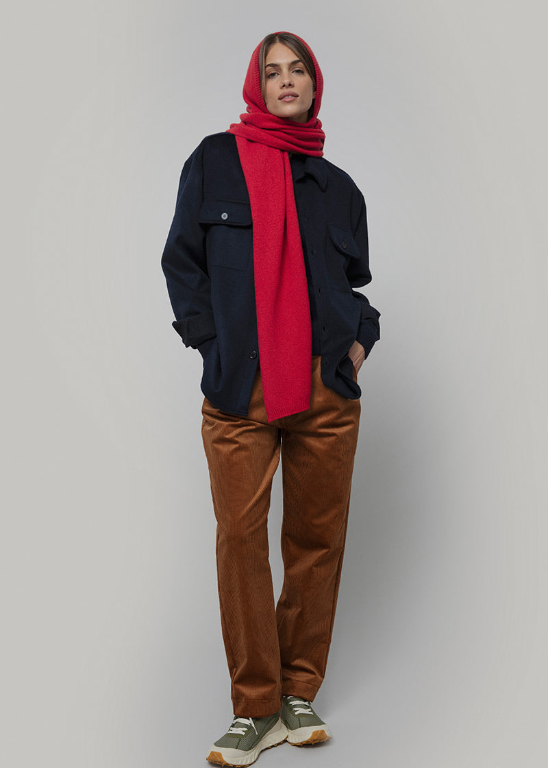 Sciarpa Cappuccio Cashmere Rigenerato Rosso Ilenia - Rifò Lab Moda circolare made in Italy