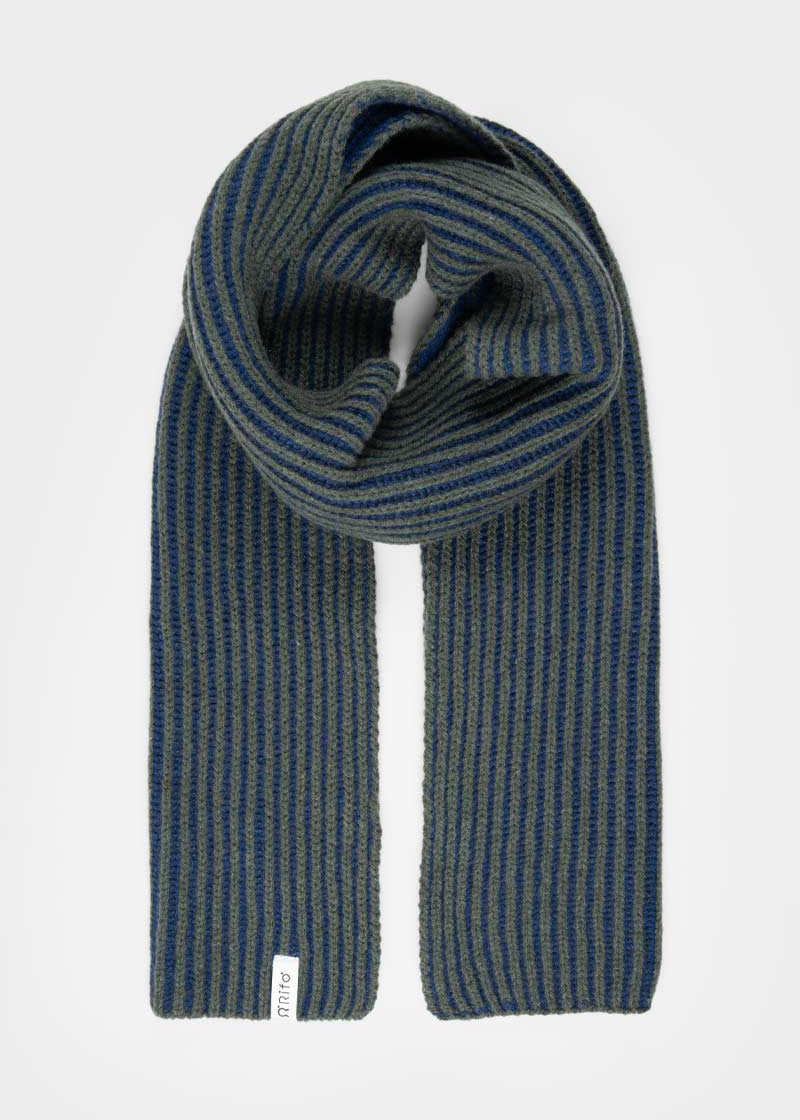 Sciarpa Cashmere Donna Uomo Rigenerato Verde Blu Julia - Rifò Lab Moda circolare made in Italy