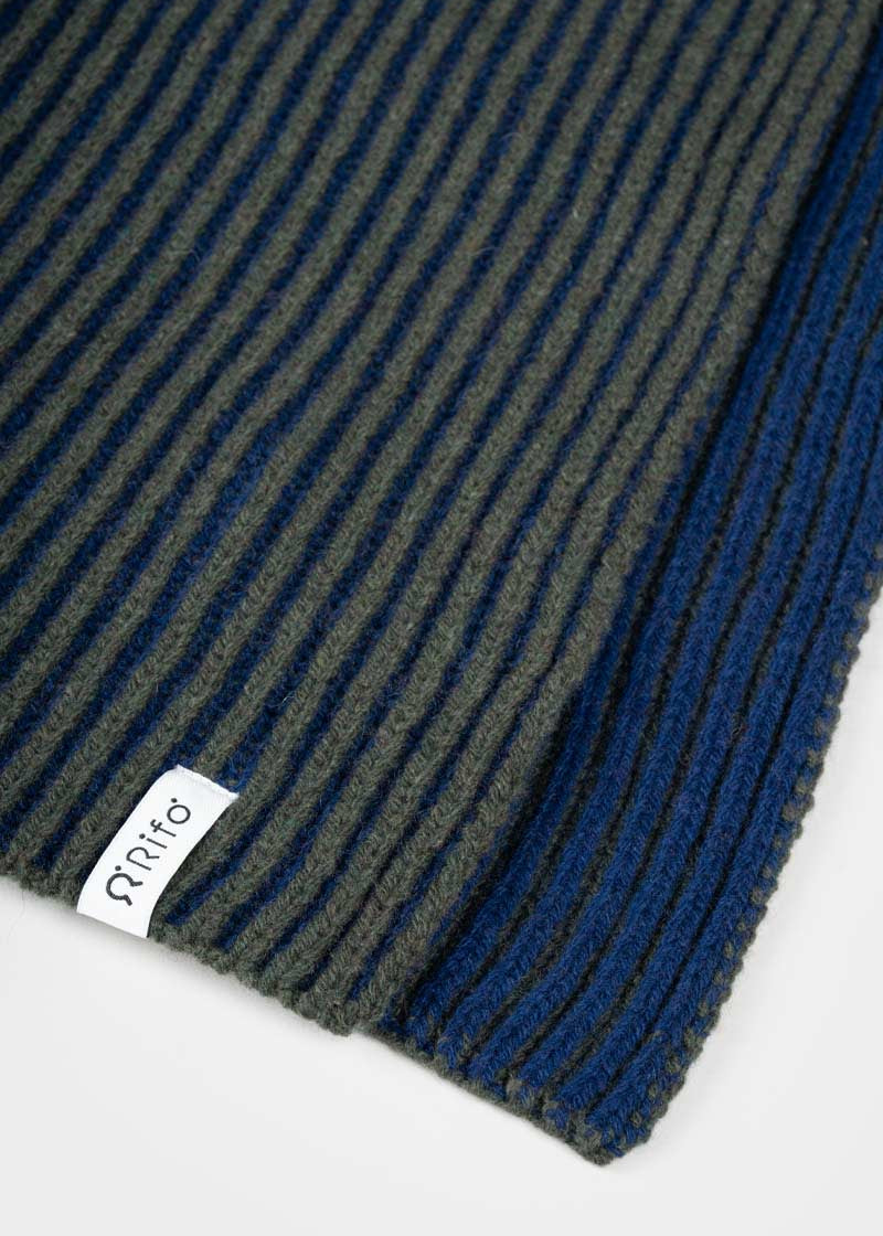 Sciarpa Cashmere Donna Uomo Rigenerato Verde Blu Julia - Rifò Lab Moda circolare made in Italy