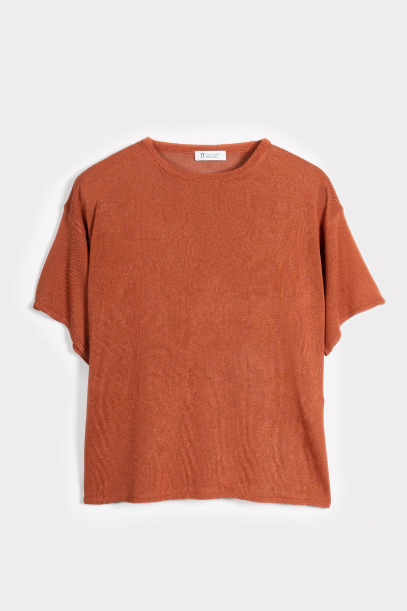 T-Shirt Donna Viscosa Virginia Marrone Terracotta