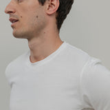 Bianco Latte | tshirt cotone uomo organico e cotone rigenerato Elio