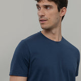 Blu Balena | tshirt cotone uomo organico e cotone rigenerato Elio