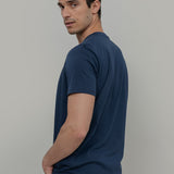 Blu Balena | tshirt cotone uomo organico e cotone rigenerato Elio