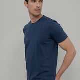 Blu Balena | tshirt cotone uomo organico e cotone rigenerato Elio