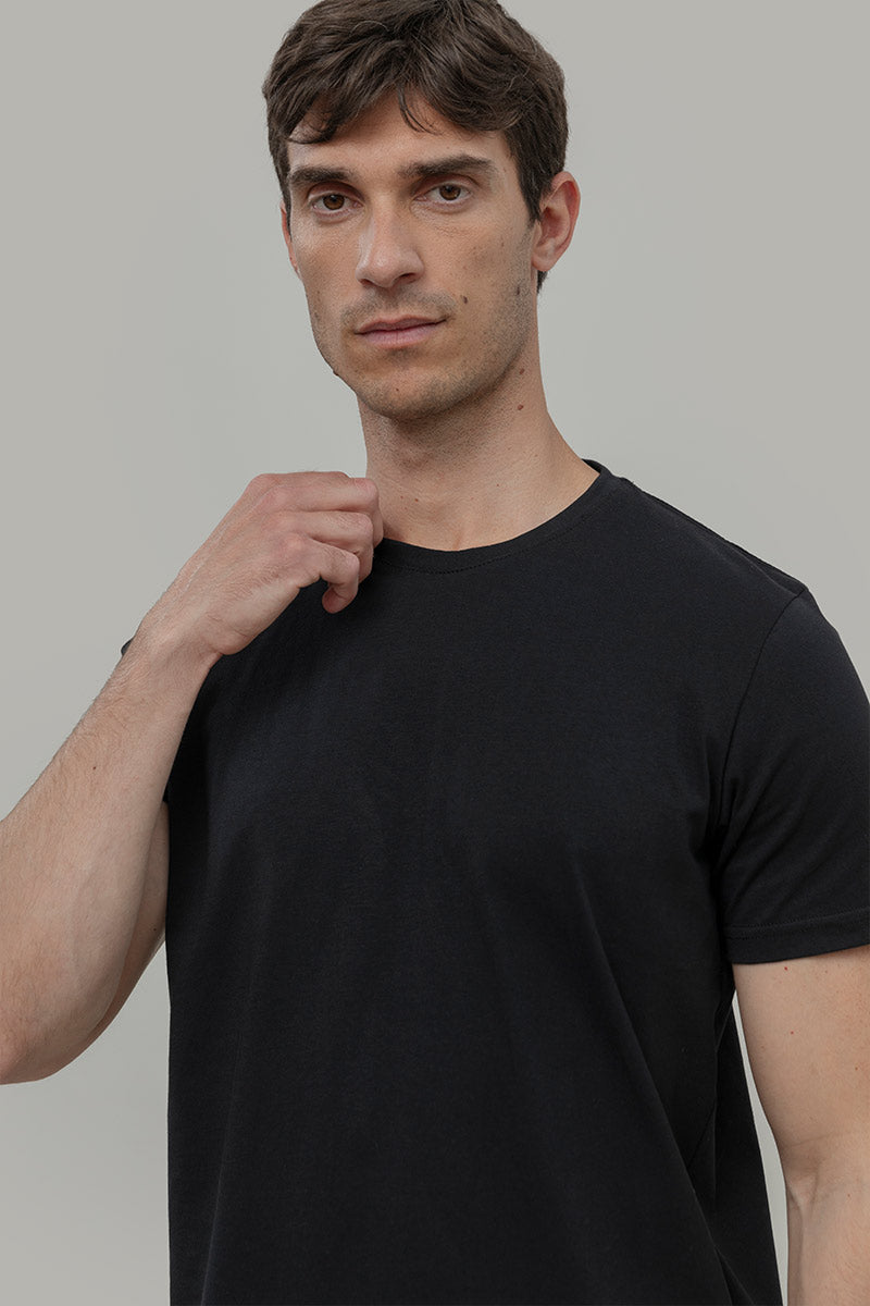 Nero Corvino | tshirt cotone uomo organico e cotone rigenerato Elio
