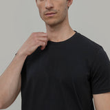 Nero Corvino | tshirt cotone uomo organico e cotone rigenerato Elio
