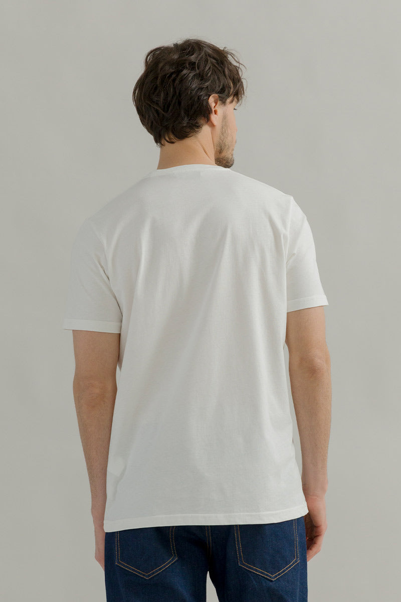 t shirt uomo cotone organico e cotone rigenerato bianca - Elio