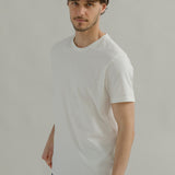 t shirt uomo cotone organico e cotone rigenerato bianca - Elio