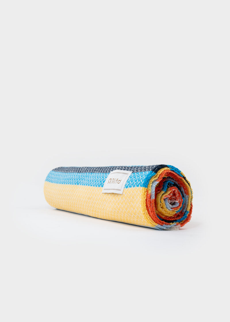 Telo Mare Cotone Rigenerato Libeccio Giallo - Rifò Lab Moda circolare made in Italy