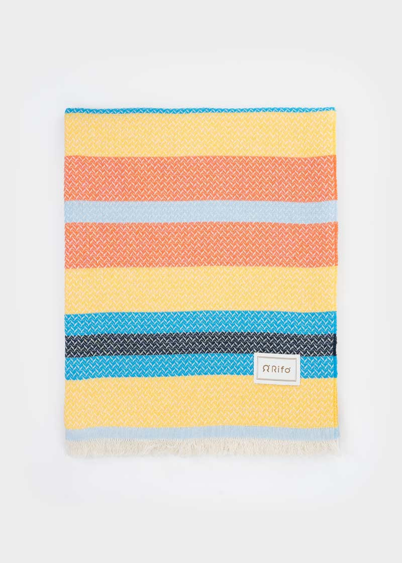 Telo Mare Cotone Rigenerato Libeccio Giallo - Rifò Lab Moda circolare made in Italy
