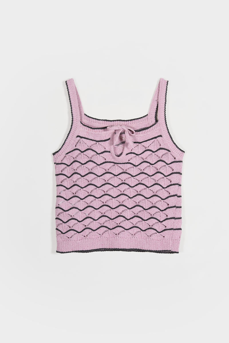 Tank Top Donna Cotone in Maglia Perla - Rifò