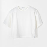 T Shirt Crop Top Donna Cotone Rigenerato Bianca Alessia - Rifò