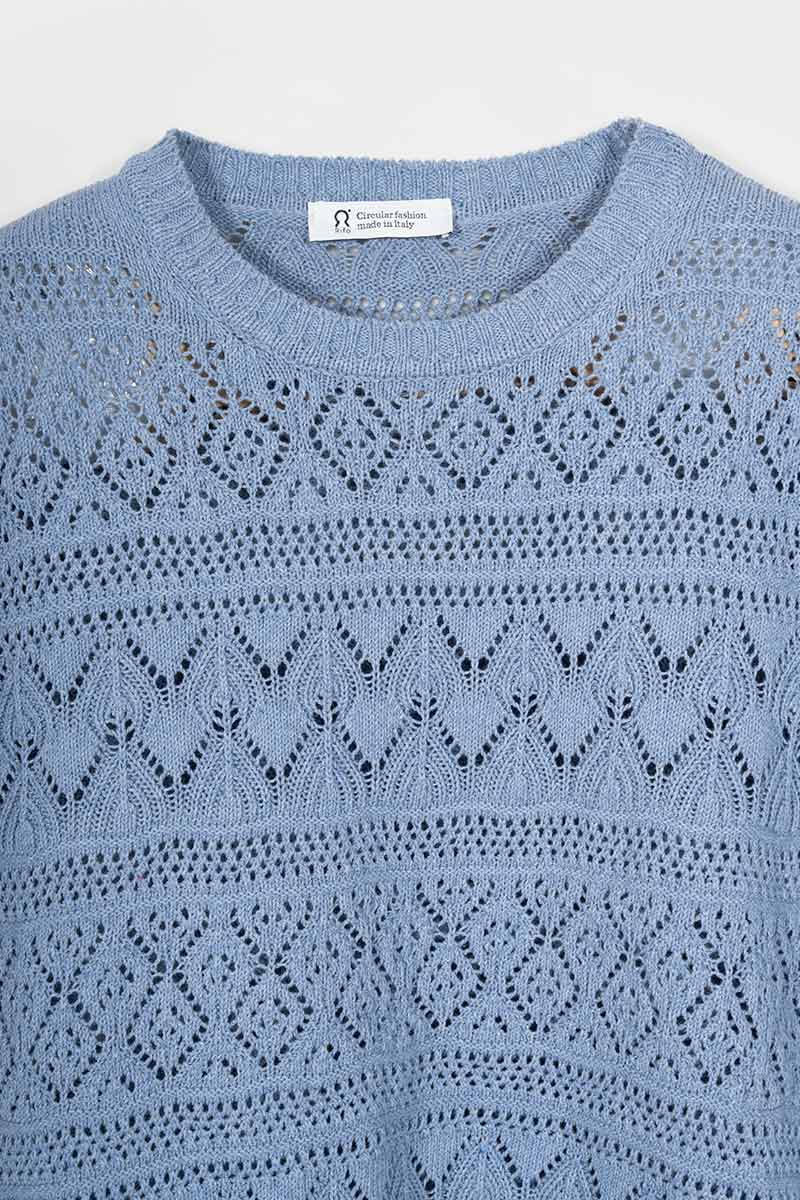 T-shirt in Maglia Traforata Cotone Donna Neda  - Rifò Lab Moda circolare made in Italy