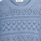 T-shirt in Maglia Traforata Cotone Donna Neda  - Rifò Lab Moda circolare made in Italy