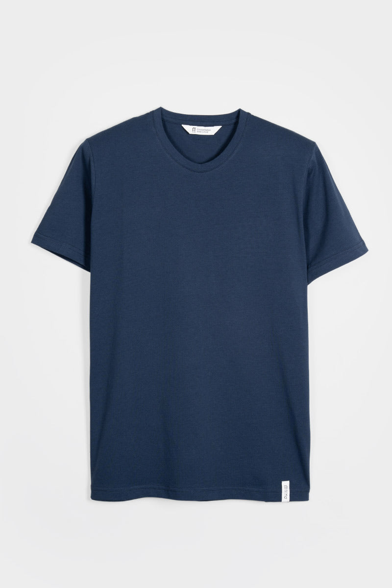 Blu Balena | tshirt cotone uomo organico e cotone rigenerato Elio