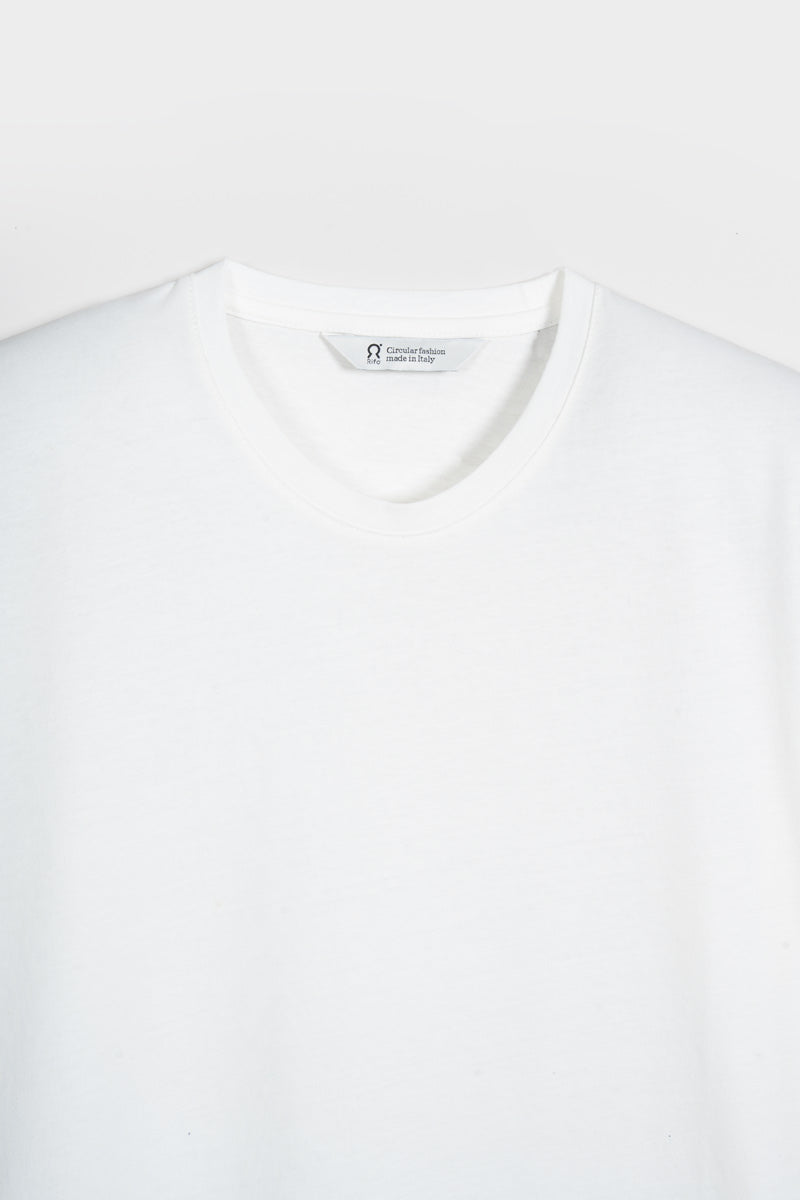Bianco Latte | tshirt cotone uomo organico e cotone rigenerato Elio