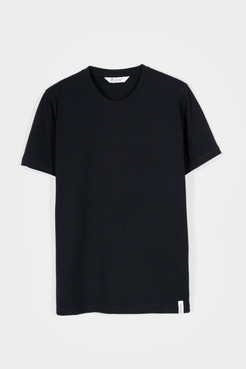 Nero Corvino | tshirt cotone uomo organico e cotone rigenerato Elio