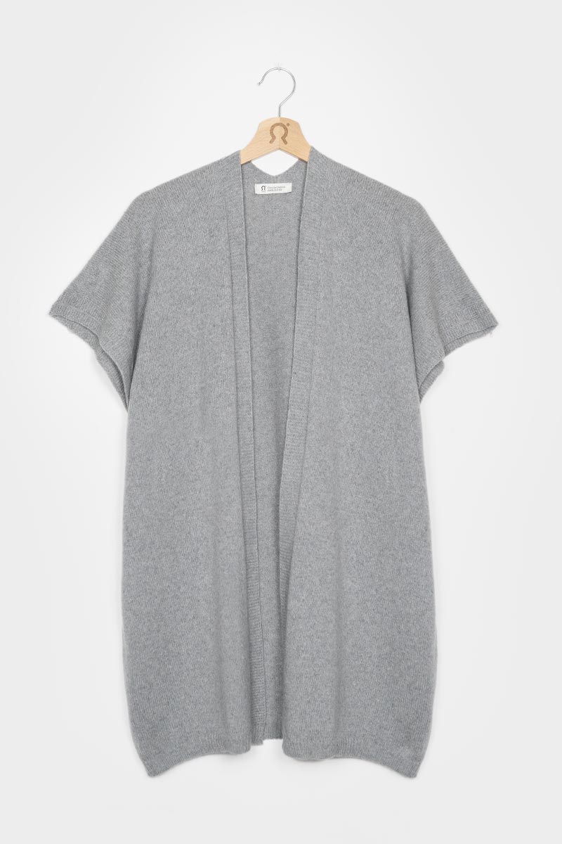 Grigio Calce | Cardigan Donna Cashmere Rigenerato Edi