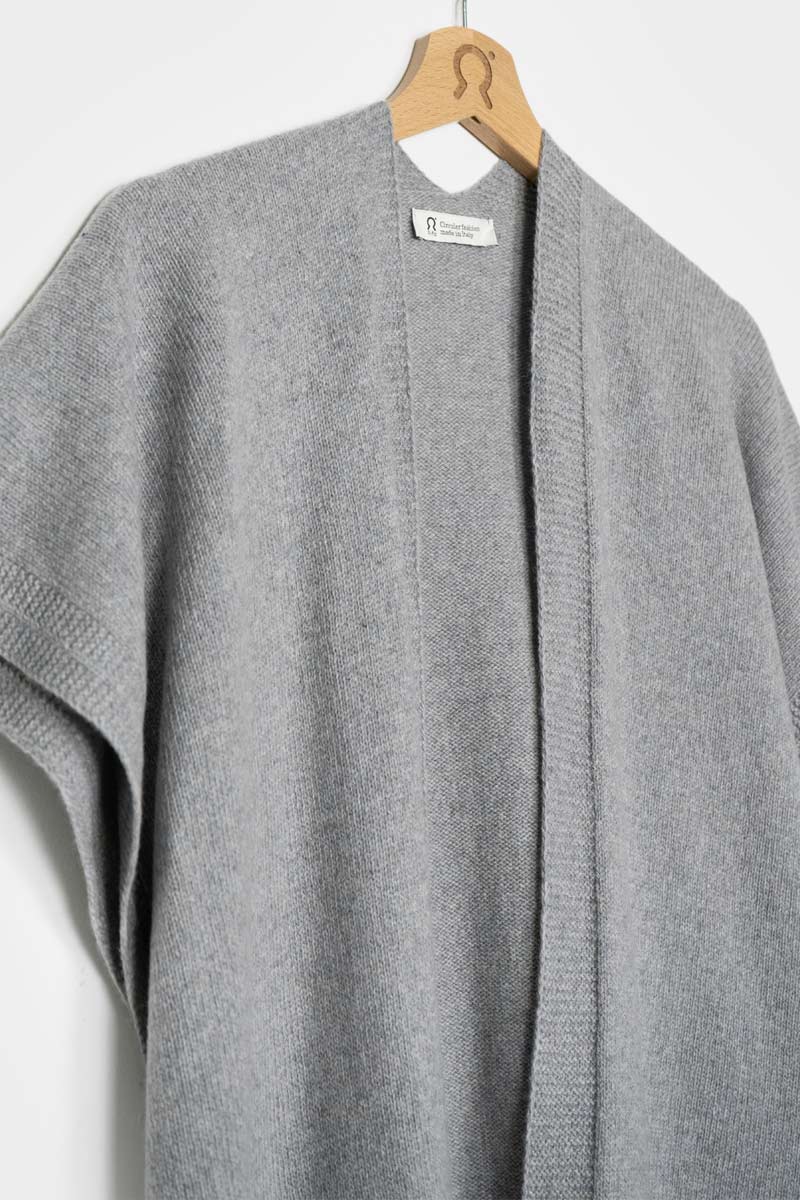 Grigio Calce | Cardigan Donna Cashmere Rigenerato Edi