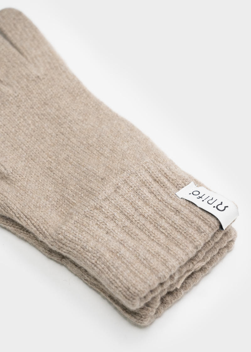 Beige Sabbia | Guanti donna cashmere rigenerato