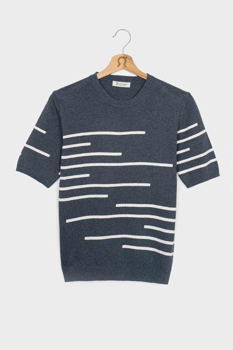Grigio Antracite | Maglia Donna Righe Cotone Rigenerato Clio