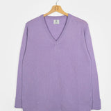 Viola Glicine | maglia light cashmere rigenerato scollo V