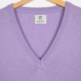 Viola Glicine | maglia light cashmere rigenerato scollo V