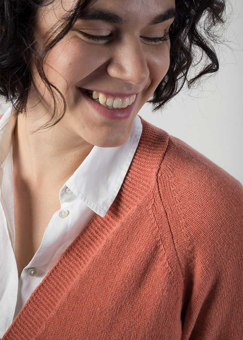 Rosa Pompelmo | Cardigan Donna Cashmere Rigenerato Venere