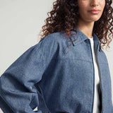 Denim | Giacchina zip jeans rigenerato
