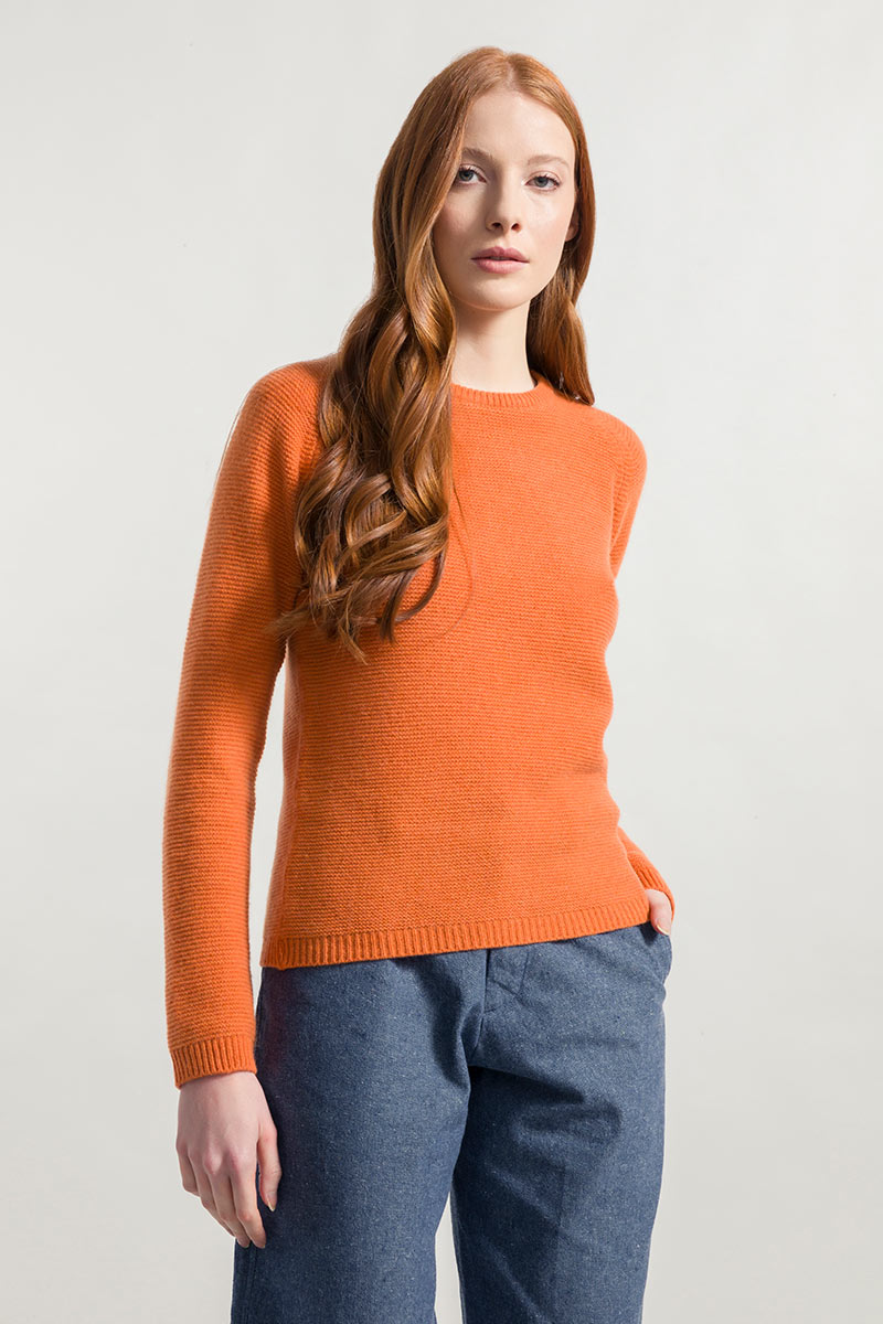 Arancio Becco d'Oca | Maglia cashmere rigenerato